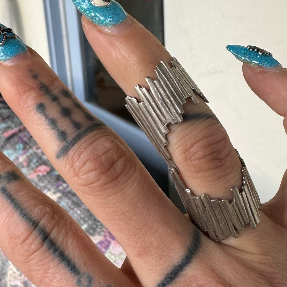 Unique Silver Statement Ring - image 6